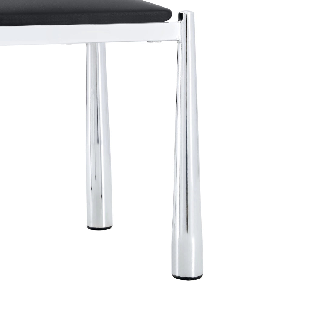 Sedia da pranzo 80 cm con schienale ergonomico in PU nero