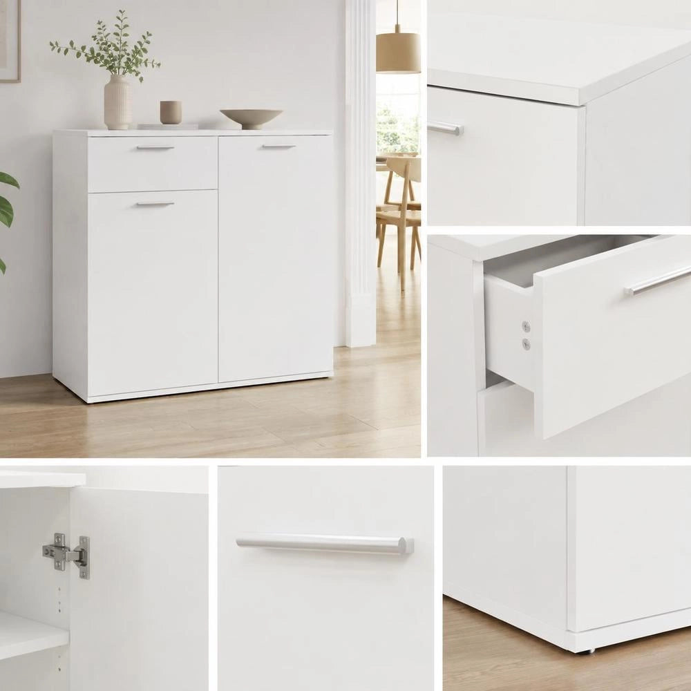 Sideboard White 80x36x75 Cm Wood-based Material