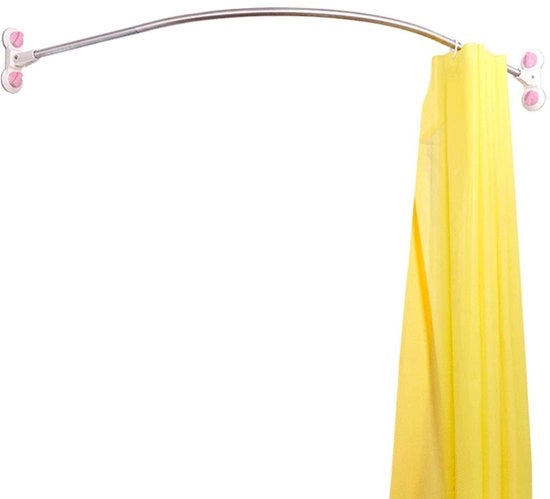Stang per doccia angolare senza perforazione per tenda doccia su stanghetto angolare curvo 115x115cm con morsetto fissato stanghetto doccia in acciaio inossidabile per tenda doccia angolare