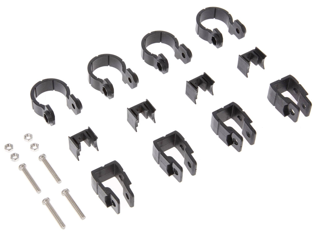 Set 6 Pezzi Morsetti per Palo Ø3 cm in Alluminio Verdemax in Plastica Antracite