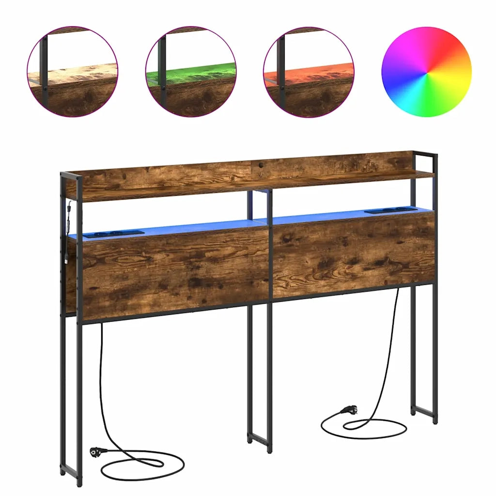 vidaXL Testata contenitore Rovere fumo 160 cm Legno multistrato
