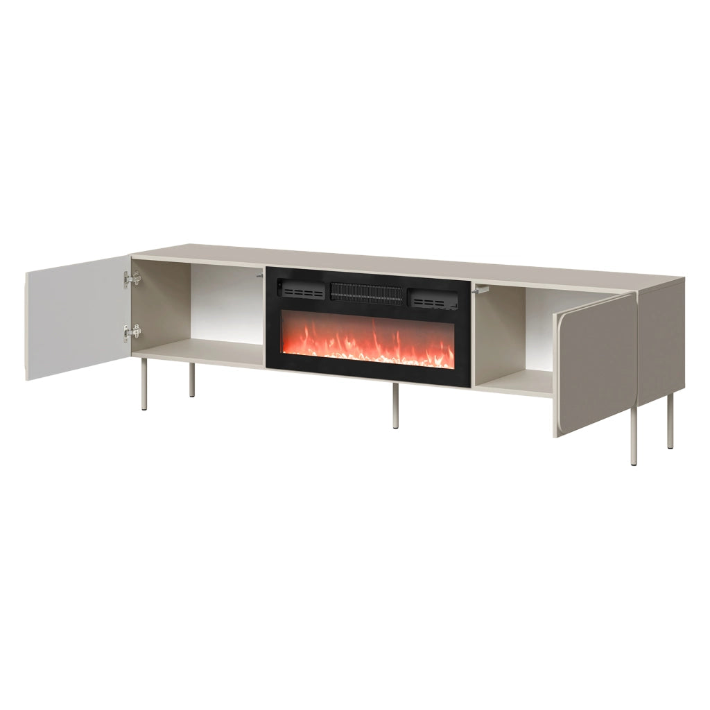 Vermezzo, Mobile Porta tv un Ripiano, 200x42x57h cm Beige