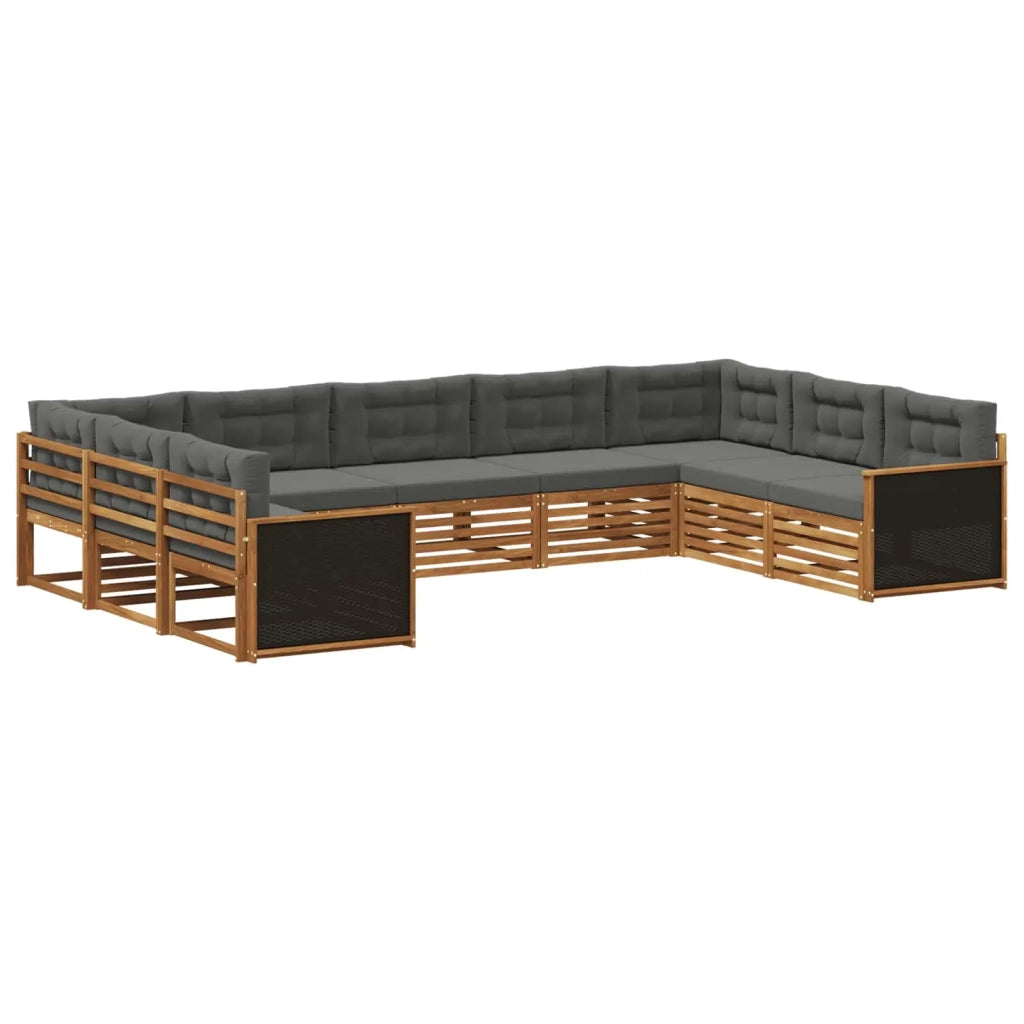 Set di divani da esterno 9 pz Naturale e Antracite 3383825