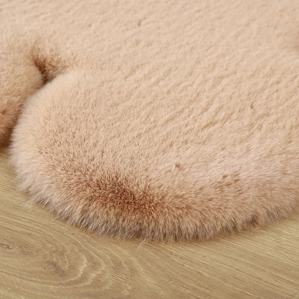 Trade Shop - Tappeto Cute Orsetto Pelliccia Fluffy Vari Colori Living Stanza Da Letto 90x120 -
