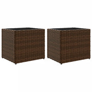 2 pz Fioriere | Cassetta per fiori | Vaso da Giardino Marrone 36x30x32 cm in Polyrattan
