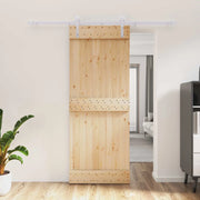 Porta scorrevole Naturale e Bianco 80 x 210 cm