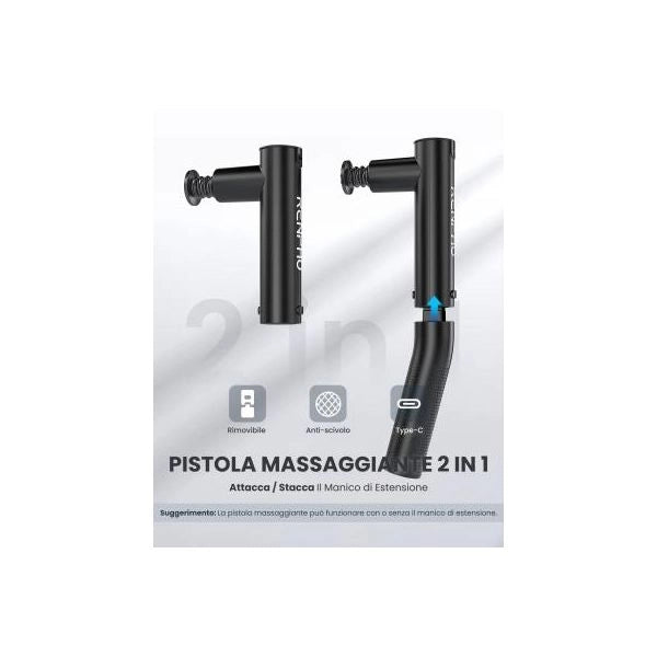 Renpho extend massage gun c004 black schwarz peu-r-c004-bk peurc004bk (peu-r-c004-bk) - 166668