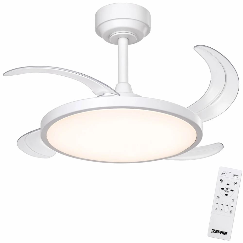 Ventilatore a plafoniera led 40w con pale a scomparsa e telecomando