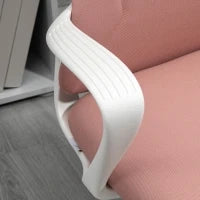 Sedia da Ufficio Ergonomica e Imbottita con Altezza Regolabile e Dondolo, 62x56x110-119.5 cm, Rosa
