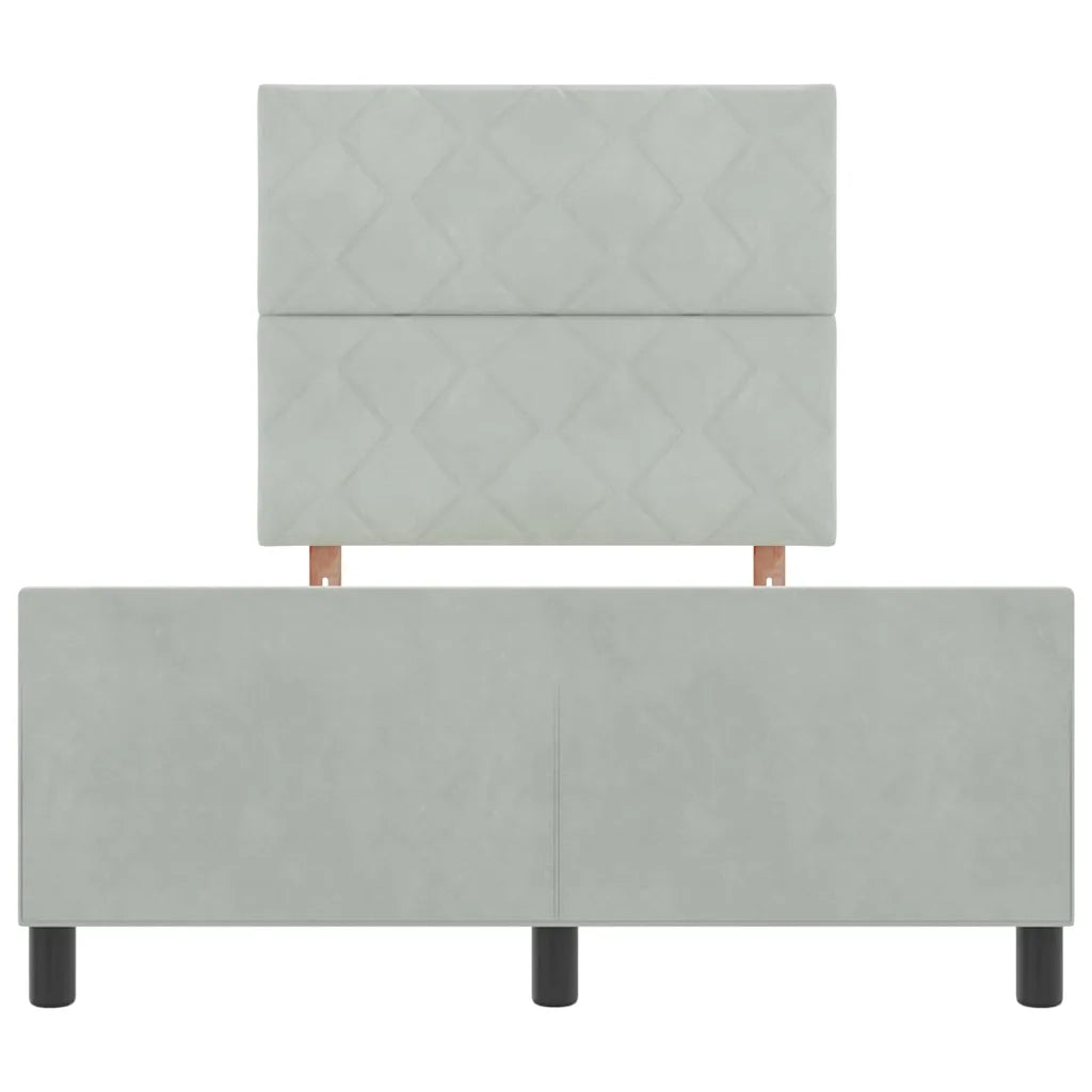 Letto a molle con testiera Grigio chiaro 120 x 200 cm Velluto 3344999