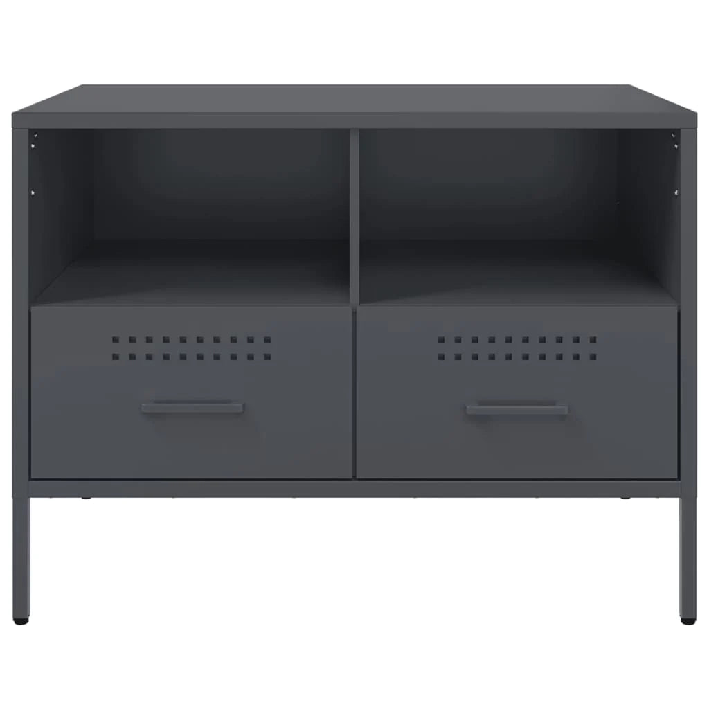 Mobile TV multimediale mensola TV credenza TV sala da pranzo soggiorno camera da letto antracite 68 x 39 x 50,5 cm acciaio antracite 02_0026401