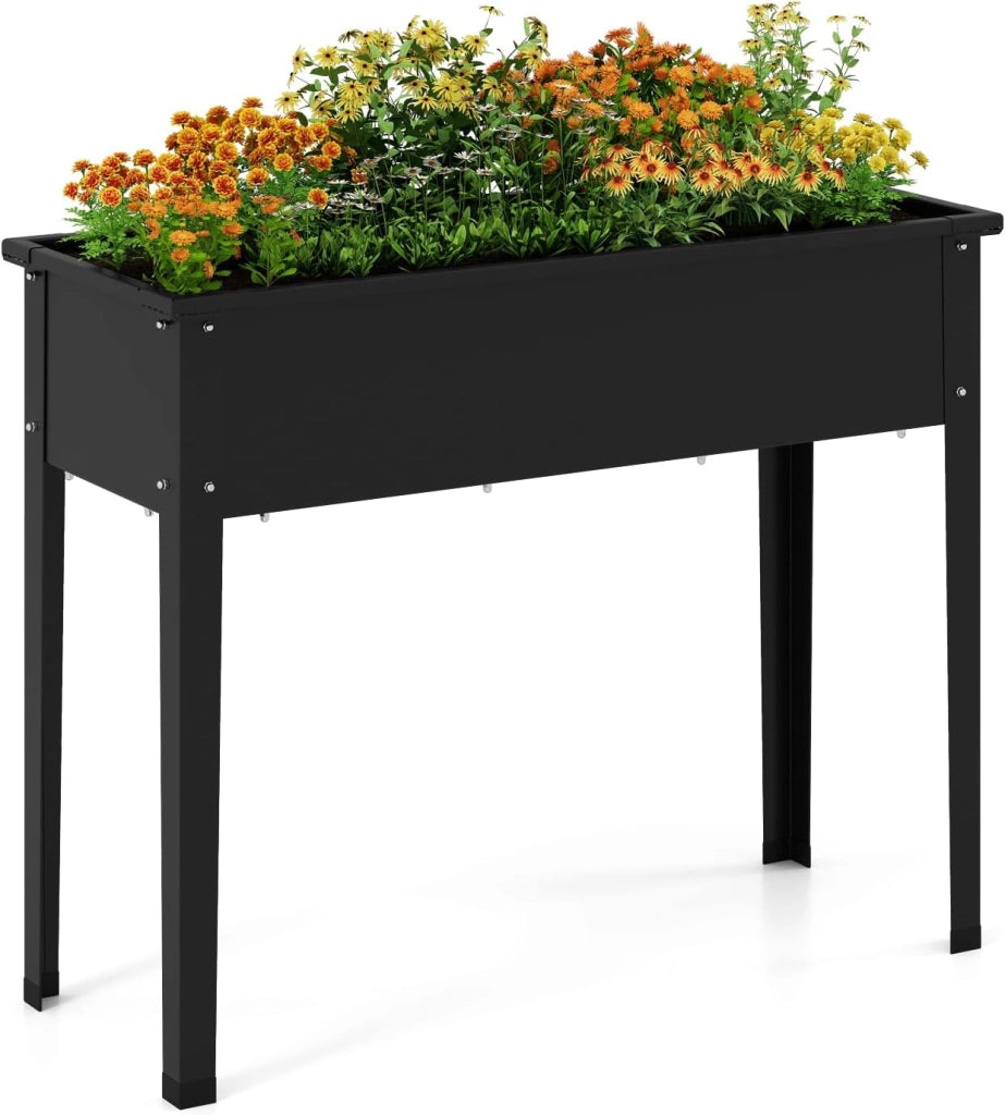 Letto da Giardino Rialzato, Fioriera Elevata con Gambe, Fori di Drenaggio, Aiuola Rialzata per Verdure, Frutta, Fiori e Erbe, Ideale per Balcone, Cortile e Patio, 100 x 40 x 80 cm