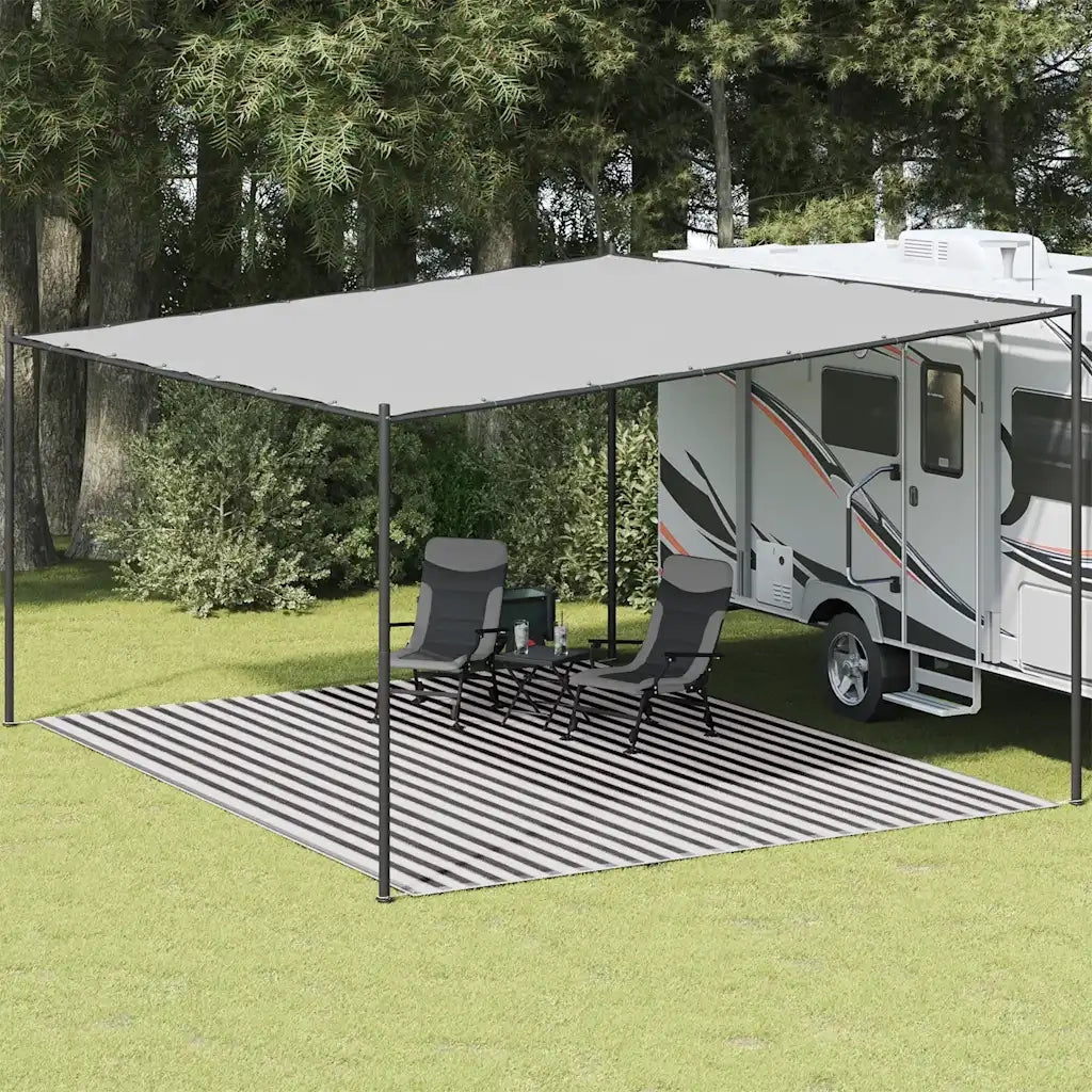 vidaXL Tappeto da Tenda Antracite e Bianco 400x500 cm HDPE