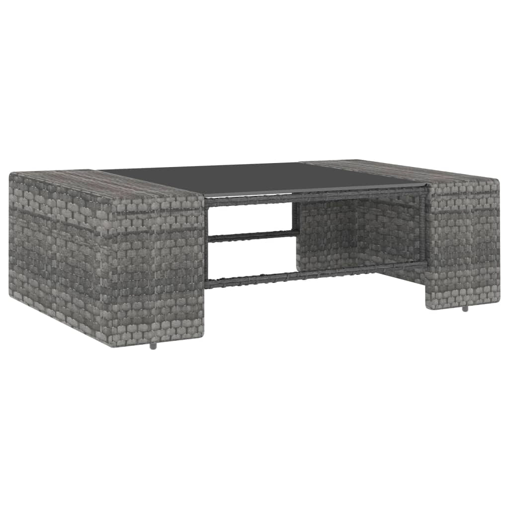Set di mobili da giardino mobili da esterno set da 8 pezzi resina intrecciata grigia 02_0017883