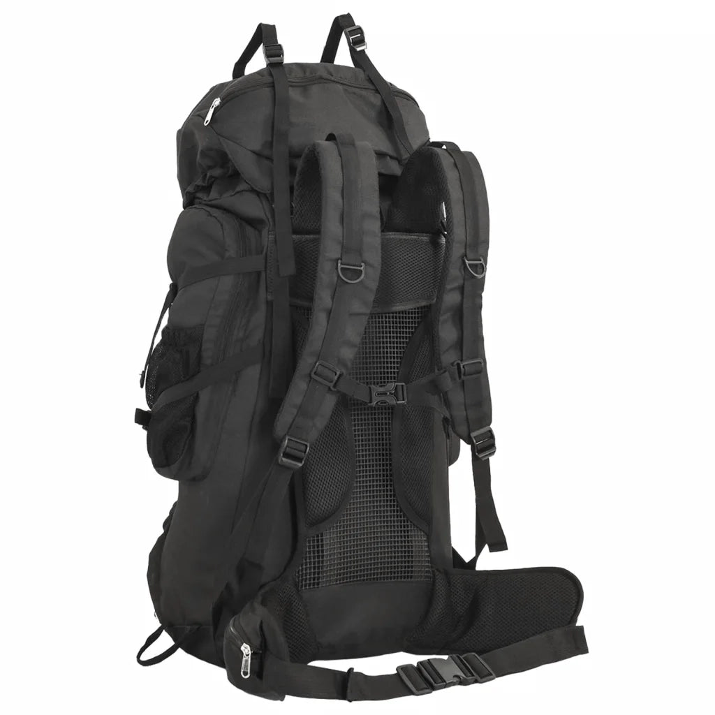 Zaino da Trekking Nero 80 L in Tessuto Oxford