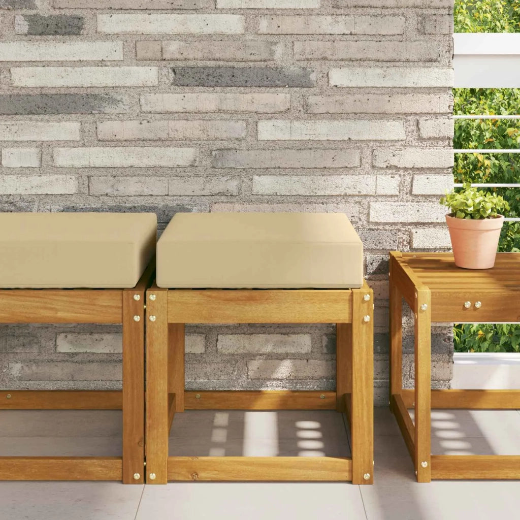 Cuscino da Sedia Esterno Beige 40 x 40 x 8 cm 100% Poliestere