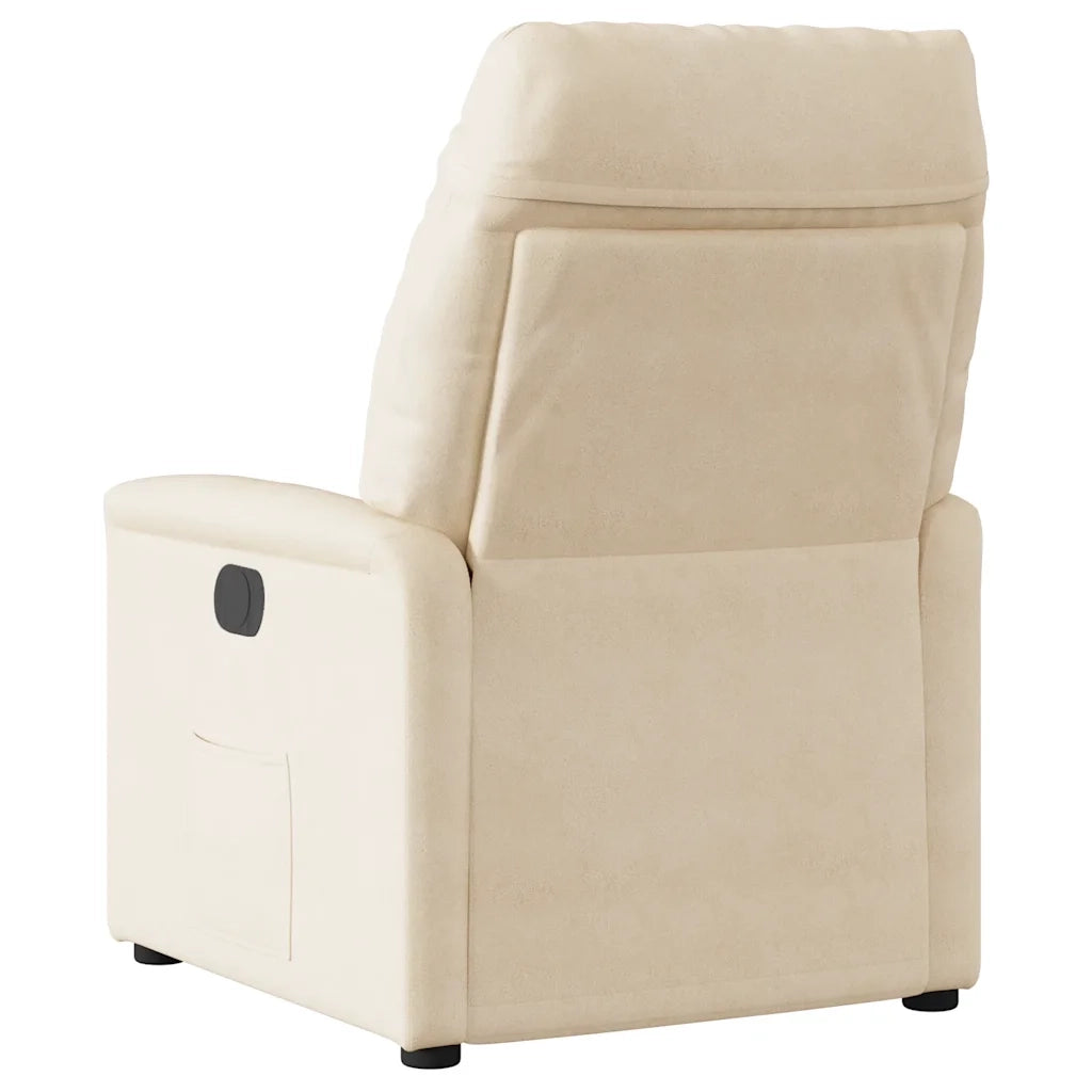 Poltrona Reclinabile Beige in Tessuto di Microfibra 4015568