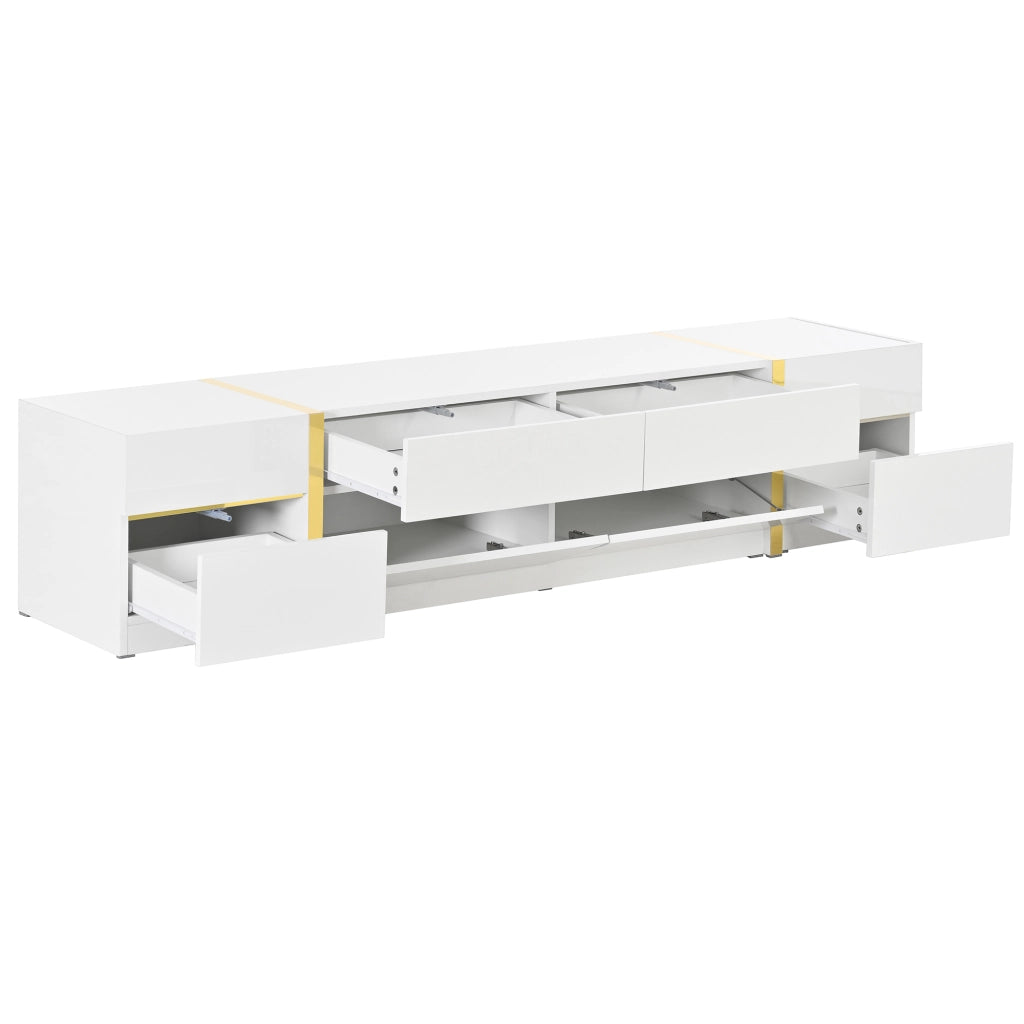 Mobile TV con Cassetti e Ante Lucido ¨C MINIMAL ¨C Bianco/Nero, Soggiorno