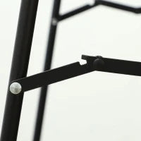 Specchio a Figura Intera, Senza Cornice, Autoportante o Montabile a Parete, Supporto in Metallo, 50x150 cm, Nero