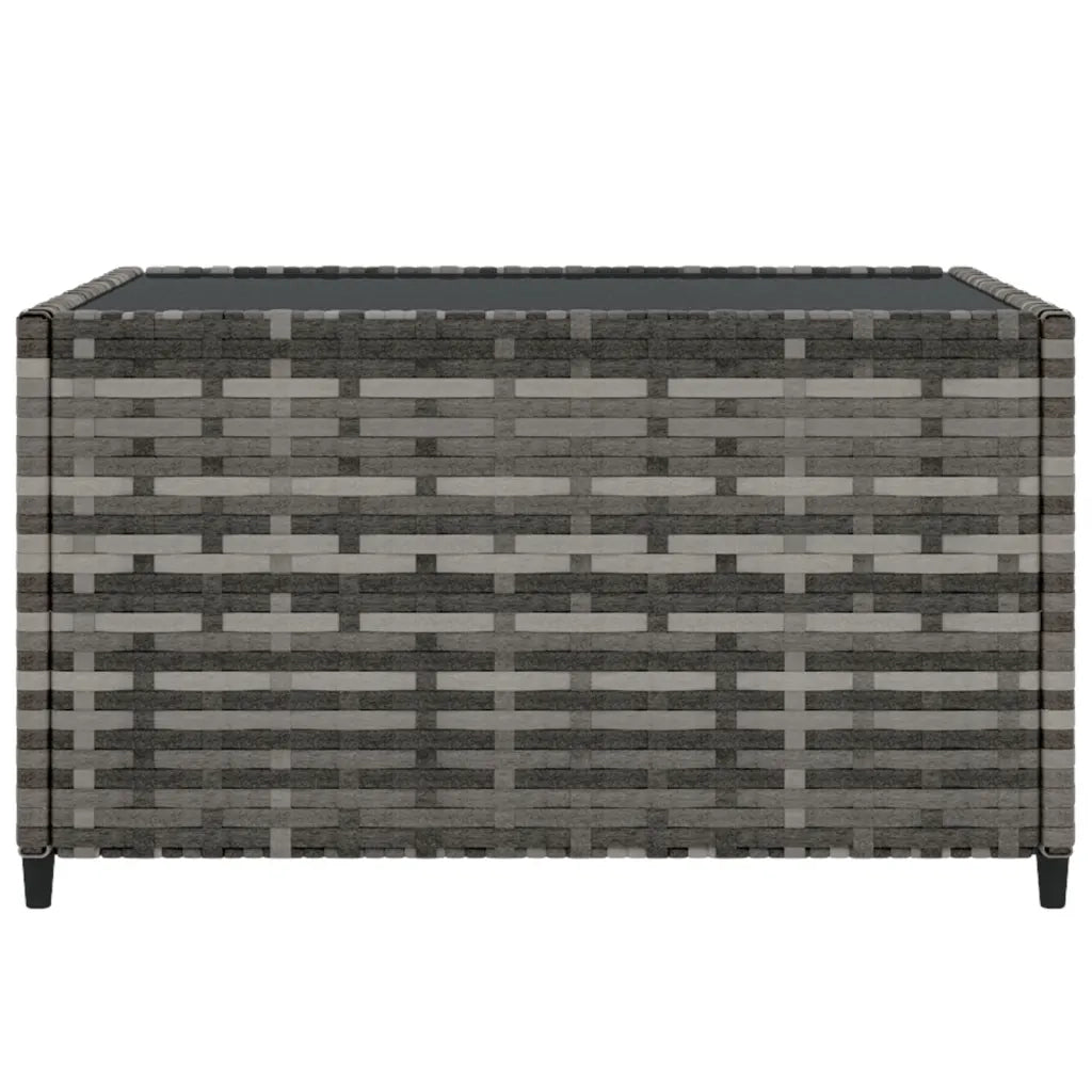 Tavolino Quadrato da Giardino Grigio 50x50x30cm in Polyrattan