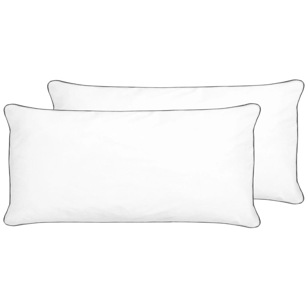 Set di 2 cuscini da letto guanciali in cotone Japara bianco rettangolari 40 x 80 cm Cuscini per camera da letto Dormire