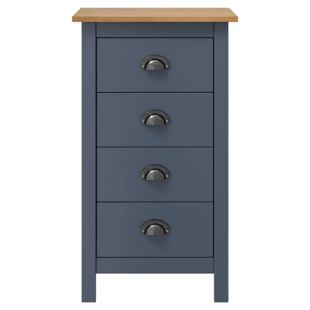 Credenza buffet cassettiera mobile contenitore organizer cucina soggiorno salotto Hill 46 x 35 x 80 cm legno massello di pino grigio 02_0035674