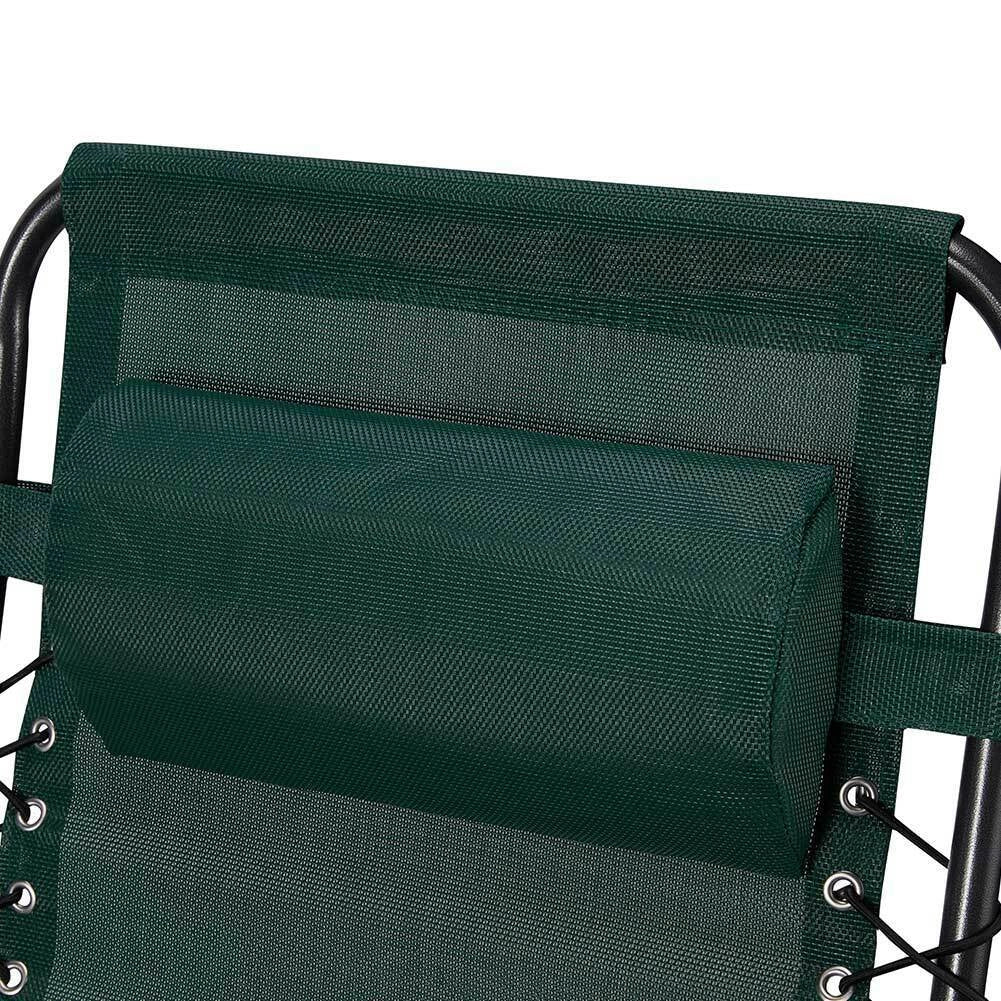Sedia da Giardino Poltrona Relax Pieghevole Gravita Zero Acciaio Texilene Verde