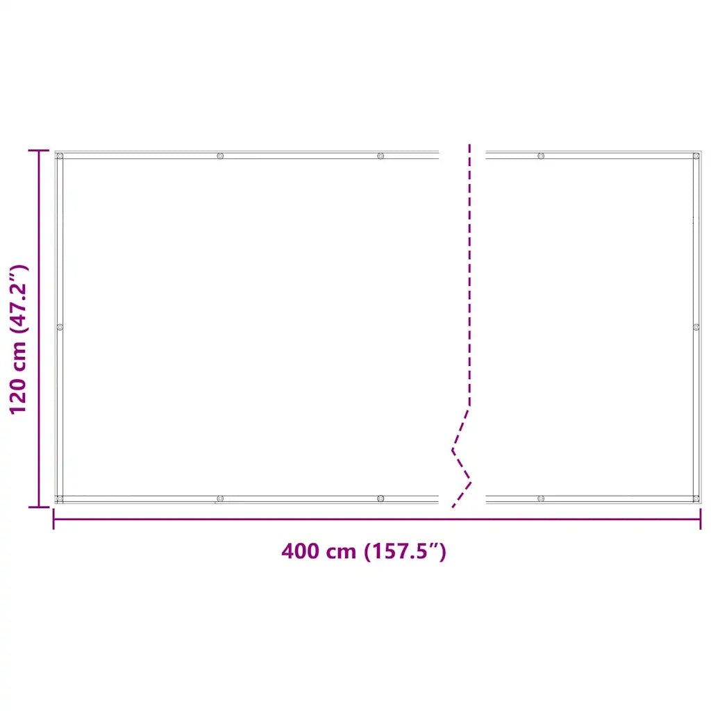 Paravento Balcone Antracite 120x400 cm Tessuto Oxford 134873