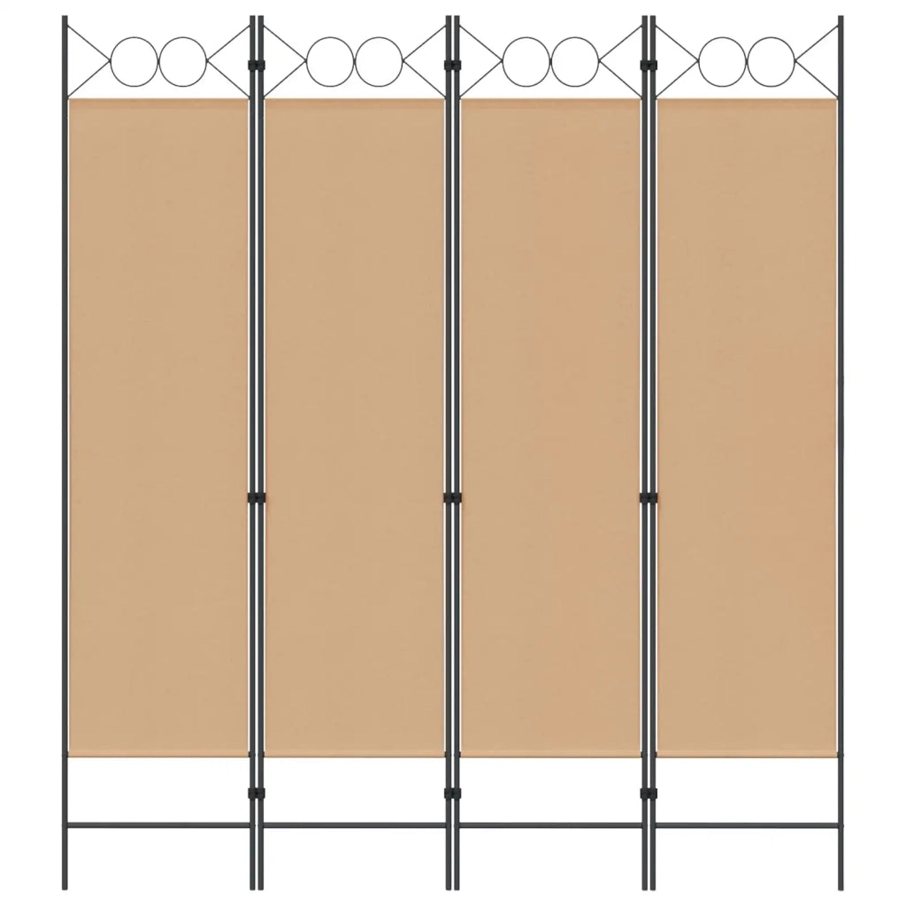 Paravento a 4 Pannelli Beige 160 x 180 cm Tessuto 42039190