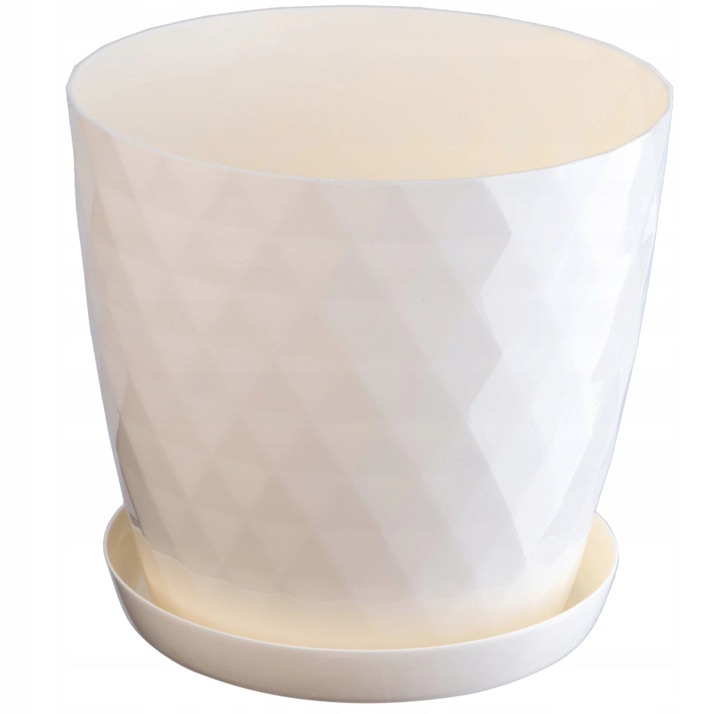 Vaso da fiori in plastica KADAX con supporto, coprivaso, 25 cm, crema, Kadax