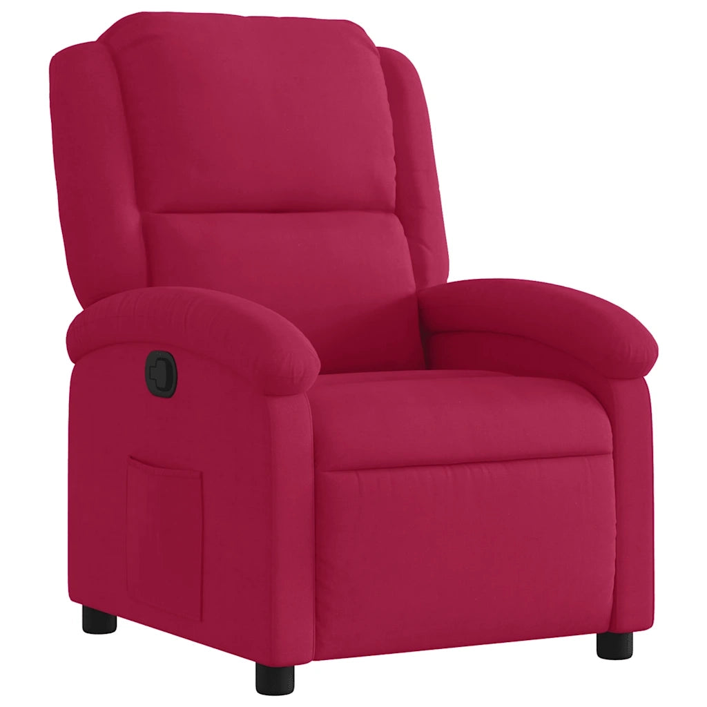Divano Sedia-Poltrona Reclinabile Rosso Vino in Velluto 870477