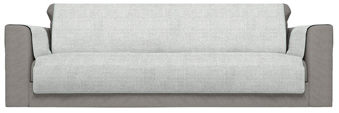 Copridivano con Copri Braccioli Seduta 125 cm in Poliestere Grigio