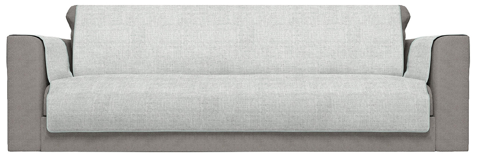 Copridivano con Copri Braccioli Seduta 60 cm in Poliestere Grigio