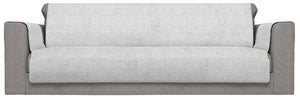 Copridivano con Copri Braccioli Seduta 60 cm in Poliestere Grigio