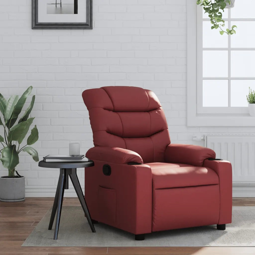 Poltrona | Sedia Relax Reclinabile Rosso Vino in Similpelle