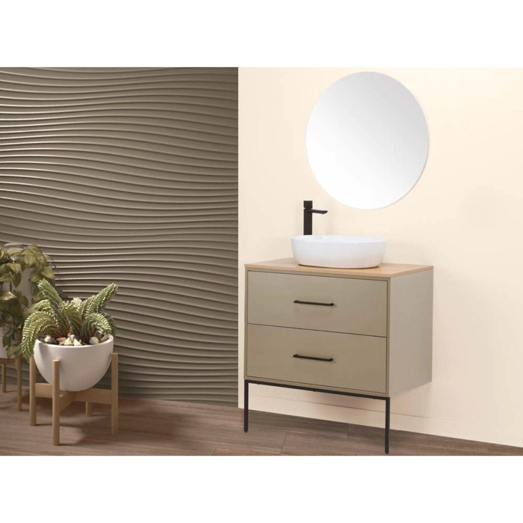 MOBILE BAGNO VENUS 80CM TORTORA CON LAVABO E SPECCHIO