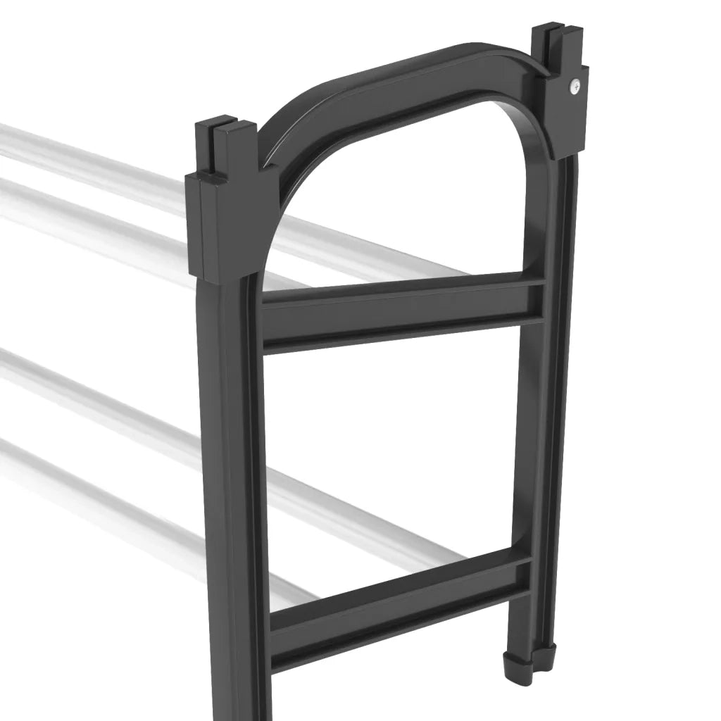 Scarpiera Estensibile a 2 Ripiani-Scaffale per scarpe 119x24x37 cm