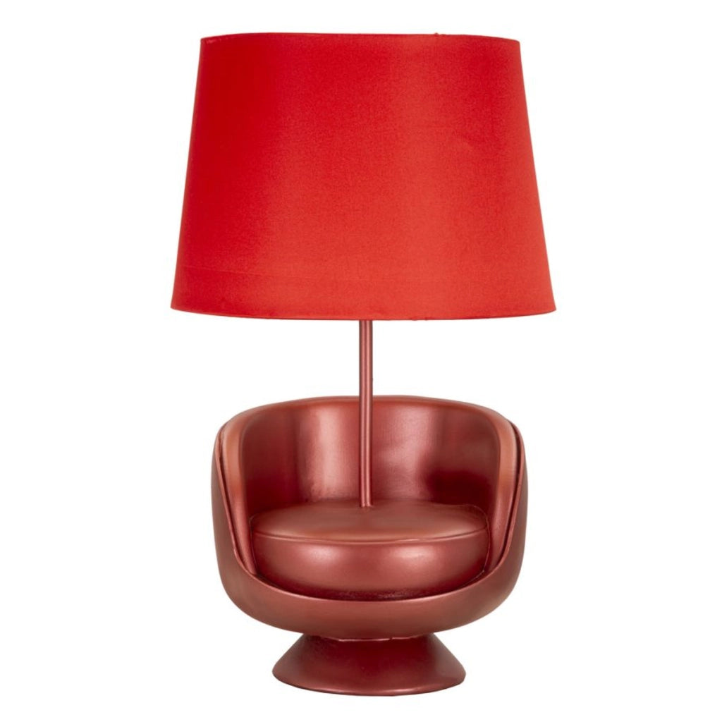 Lampada da Tavolo Poltrona 1, Rosso, Poliresina, 26x26x43 cm