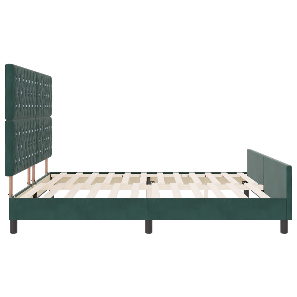 Struttura Letto Verde Scuro 200x200 cm in Velluto