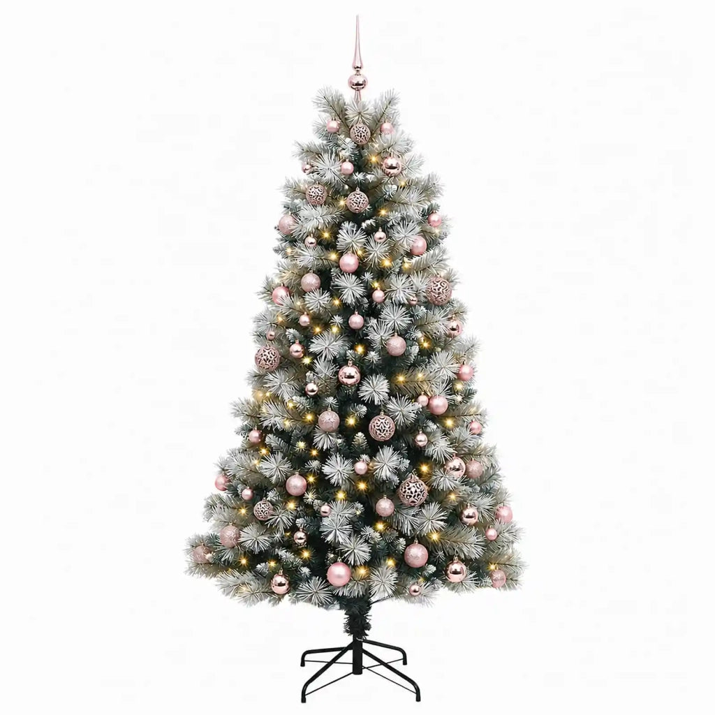 Albero di Natale artificiale con rami snodati e palline 240 cm 3466760