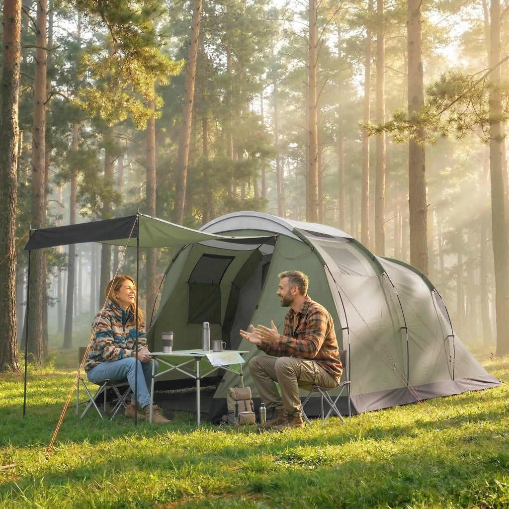 Tenda da campeggio familiare 3-4 persone ¨C zephmum ¨C Verde 3000mm impermeabile