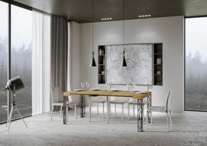 Consolle Allungabile 90-300x40x77 cm in Nobilitato Marrone