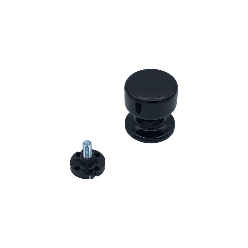 Pomolo fisso per porta SAGUATTI 875/50QB in alluminio nero lucido