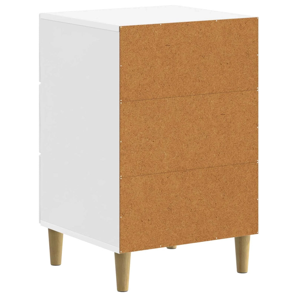 Comodino | Armadio da Notte | Mobiletto da notte con cassetto Bianco Lucido 43 x 41 x 66,5 cm