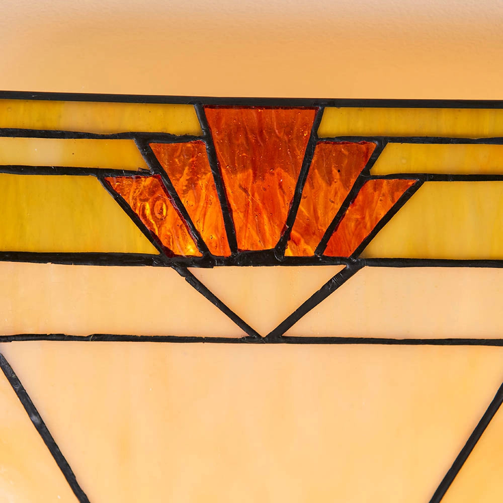 Plafoniera Tiffany Nevada esagonale vetro 2xE27 Art Déco