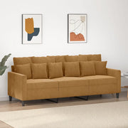 Divano a 3 Posti Marrone 180 cm in Vellutocod mxl 133083