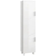 Colonna Bagno Moderna con 2 Armadietti e Ripiani Regolabili, 40x30x167.5 cm, Bianco