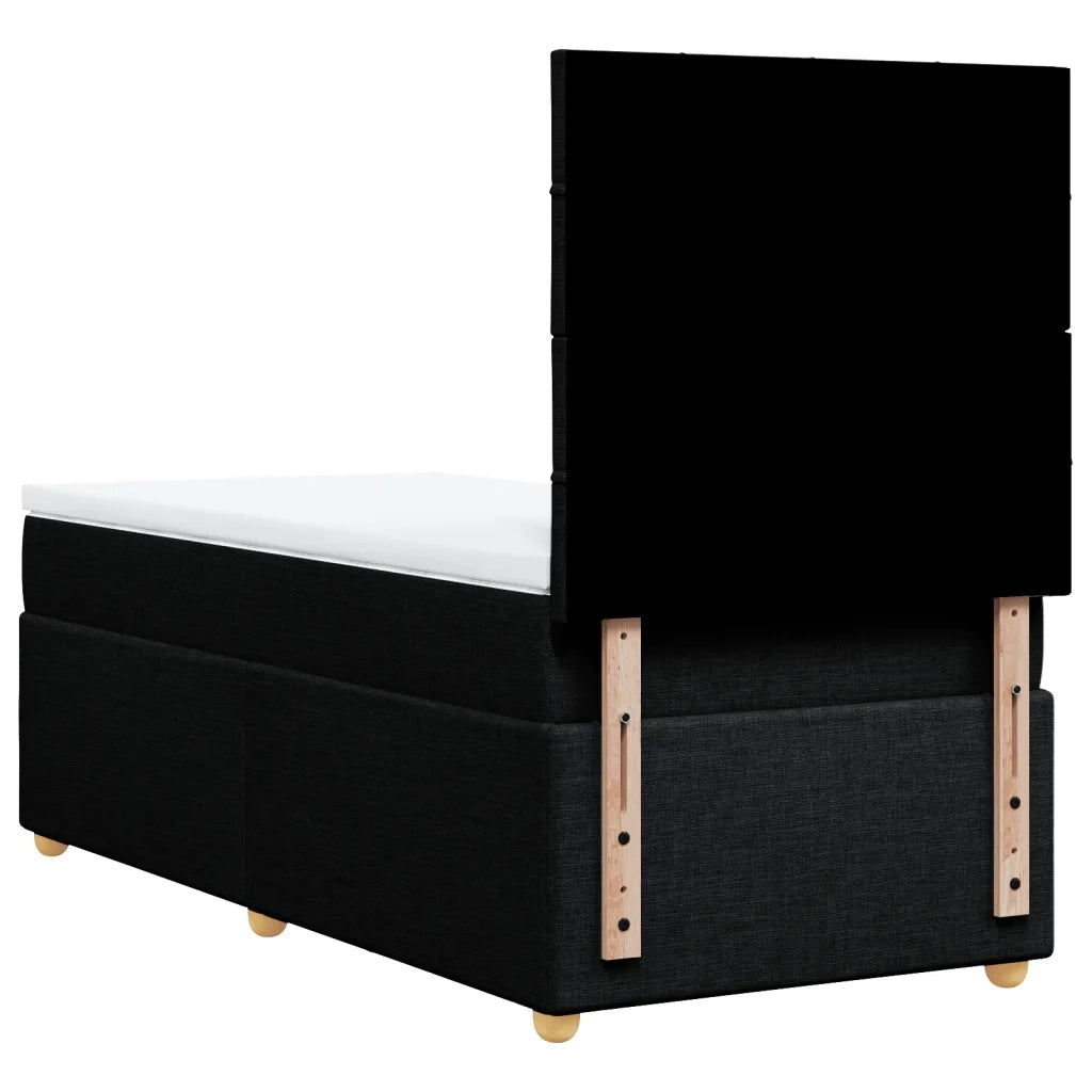 Giroletto a Molle con Materasso Nero 100x200 cm in Tessuto