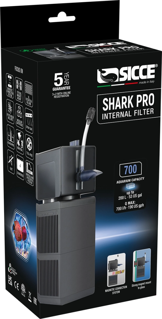 Sicce Shark PRO 700 - Filtro Interno Modulare con supporto magnetico