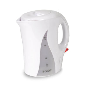 SOGO Bollitore Elettrico 1L – Plastica Resistente, 1100W, Spegnimento Automatico, Protezione Surriscaldamento, Filtro Lavabile, LED, Design Compatto